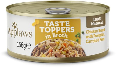 Applaws Dog Taste Toppers Kip met groente in bouillon 156 gr. - per 12 stuks