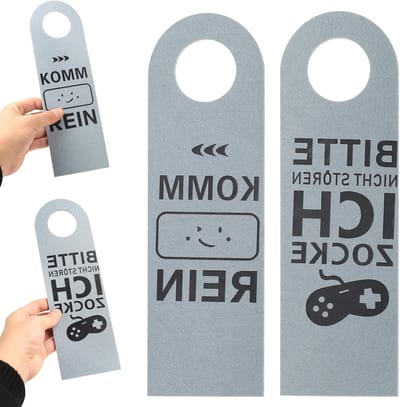 Set van 4 viltbordjes "Niet Storen", "Ich Spele" en "Puur" voor deurdecoratie, gamer-geschenken en kinderkamer inrichting, perfect voor een unieke uitstraling