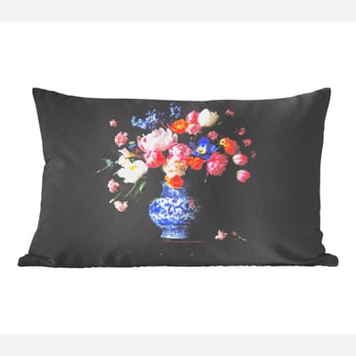 Sierkussens - Kussentjes Woonkamer - 60x40 cm - Rozen - Bloemen - Vaas - Boeket