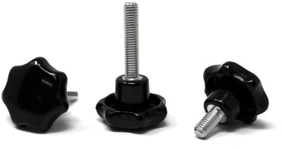 Stergreepschroeven met buitendraad M6 x 20 mm - Hittebestendig Duroplast en Verzinkt Staal
