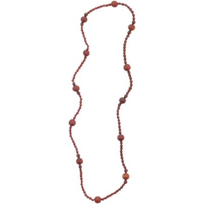 Behave – Ketting – Hout – Grove kralen – Roodbruin – 88 cm