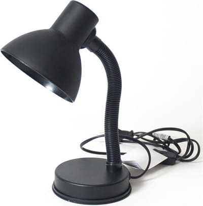 Gerimport Bureaulamp - zwart - 16 x 12 x 30 cm - buigbare leeslamp - lampen