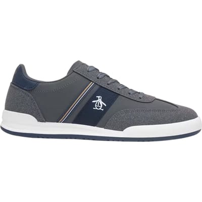 Original Penguin Heren-sneakers met strepen en logo (Houtskool)
