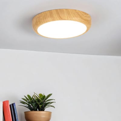Licht-Erlebnisse - Lara - LED - Plafonnière - Kleurverandering - 2800-4400K - 1450lm - van - Kunststof (polycarbonaat) - in - Hout (grenen) wit