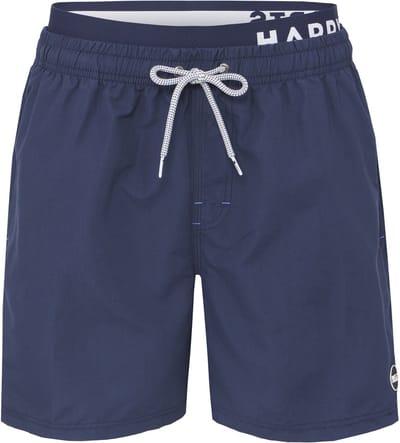 Happy Shorts Heren Zwemshort Dubbele Waistband Effen Donkerblauw - Maat S