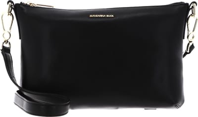 MANDARINA DUCK Leren Schoudertas Luna Pochette Black Zwart
