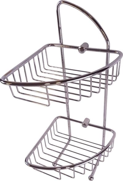 WillieJan Bad Doucherekje KD-5122 – 2 niveaus’s – Hoekbevestiging – Hoogwaardig Messing – Verchroomd