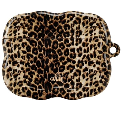 xoxo Wildhearts hoesje geschikt voor AirPods Pro - Wild Soul - Ook als telefoonhoesje verkrijgbaar - Schokbestendige wavy case - Koptelefoonhoesje - Beschermhoes met golvend design - Luipaard print