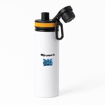 Hacebo® - mijn papa is super duper waterfles met draaidop oranje - Vader - meest geweldige papa - vader cadeautjes - vaderdag - verjaardag - geschenk - kado - vader artikelen - water fles - 850ML