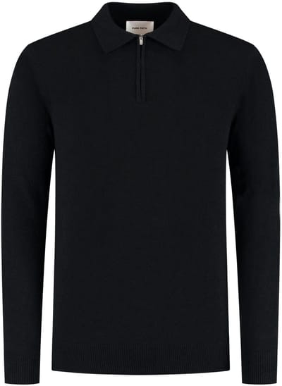 Pure Path Poloshirt Regular Fit Zip Polo Knitwear 25030820 02 Black Mannen Maat - S