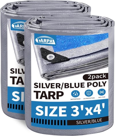Waterdicht Zeil - Beschermhoes Dekzeil - Buiten Beschermen - UV Bestendig Scheurvast - 3x4 Voet - Zilverblauw