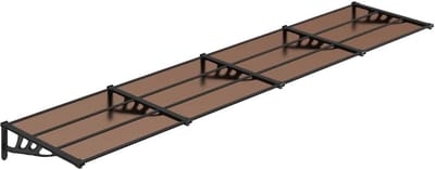 Luxe Deur Luifel 396x90 cm Polycarbonaat Zwart