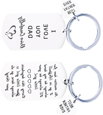 Veiligheid Sleutelhanger voor Vader van Dochter, I Love You, Betekenisvol Cadeau voor Vaderdag en Verjaardag, Persoonlijk Geschenk voor Kerstmis