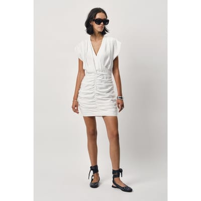 Dante6 Darcy Drapey Dress Milk White Maat: 34 | Mini Jurken Outlet | Dames | Wit