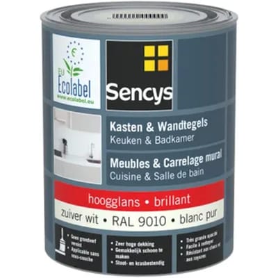 Sencys Lak Voor Wandtegels & Meubels, Keuken & Badkamer Ral9010 Glans 750ml