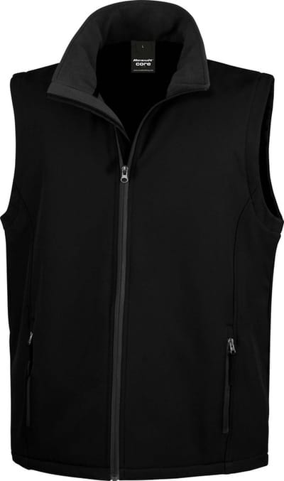 Softshell casual bodywarmer zwart voor heren - Outdoorkleding wandelen/zeilen - Mouwloze vesten S (36/48)