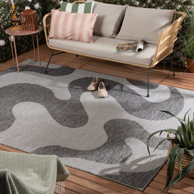 Fraai Buitenkleed - Summer Swirl Grijs - 80x150cm