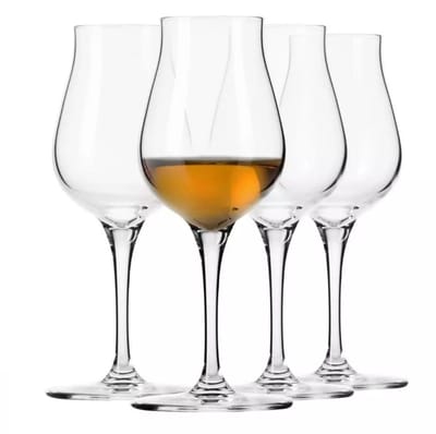 Krosno | Brandy Cognac Snifter Glazen Rum Proeverij Geschenkset | Set van 4 - 110 ml | Loodvrij kristalglas | Avante Garden Collectie | Perfect voor Thuis, Restaurants en Keuken Set | Vaatwasserbestendig Whiskey Glas