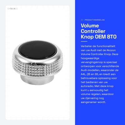 Dailygoods- Radioknop Vervangingsonderdeel - Volume Controller - Geschikt voor Audi - ABS Materiaal - OEM 8T0 919 070B - Hoogwaardige Kwaliteit - Volume Knop
