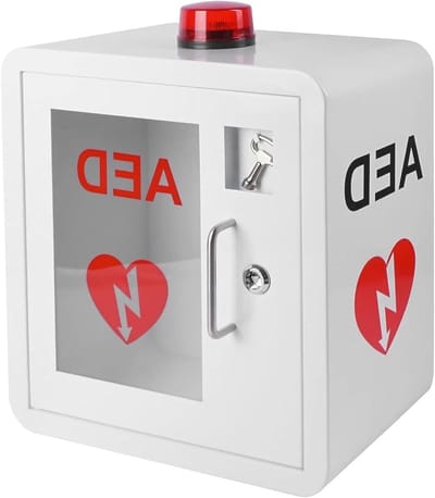 AED opbergkast - Wandbox Alarm - Veilige opslag EHBO - Met sleutel alarm - Wandmontage - Wit