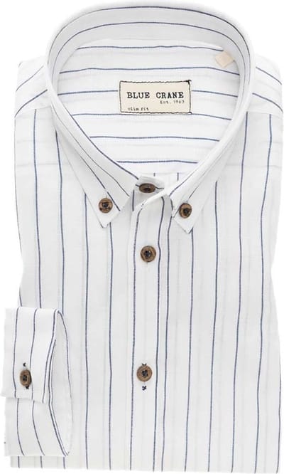 Blue Crane by Ledûb casual slimfit streep