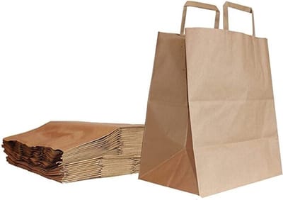 Eco-Kraft Papieren Tas | Draagtas Middel | Winkeltas | 26x17x26cm (25 stuks)