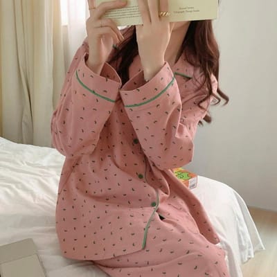Damespyjama Nieuwe Herfst Lente Lange Mouw Zachte Nachtkleding Set Gestreept Cartoon Pyjama Vrouw Thuis Nachtkleding Set Vest XXL brown