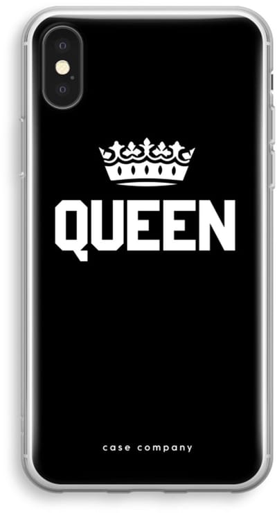 Case Company® - Hoesje geschikt voor iPhone XS hoesje - Queen zwart - Soft Cover Telefoonhoesje - Bescherming aan alle Kanten en Schermrand