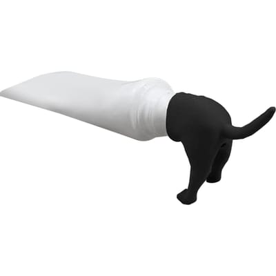 Topper de dentifrice Fesses de chien qui fait caca Drôle Chien qui fait caca Bouchon de dentifrice Topper de dentifrice Distributeur noir