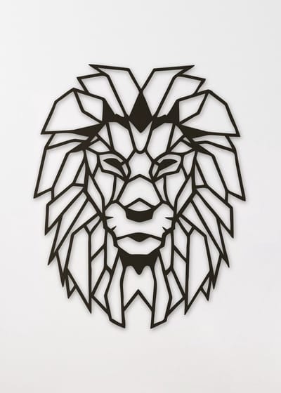 Wanddecoratie polygon | Leeuw - XL (64x80cm)