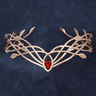 Tiares de Luxe Serre-têtes pour Femmes Couronne en Cristal Feuille Serre-tête Bijoux d'Avant-tête Mariage Nuptial Accessoires beige