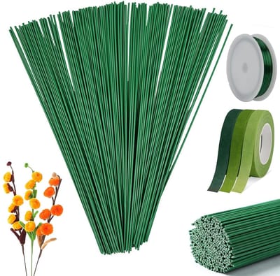 Bloemendraad Set - Bloemistdraad Krans - Bloemstukken Maken - Hoogwaardig IJzerdraad - 200 stuks 30 cm - Groen