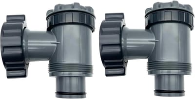Inlaat- en Uitlaatklep Set (2 stuks) voor Zwembadfilterpomp - Geschikt voor Bovengrondse Pompen (1.5 Inch)