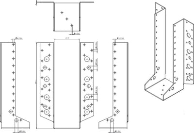Wovar Raveeldrager Zwaar Verzinkt voor 7 x 24.5 cm Balken | Per Stuk