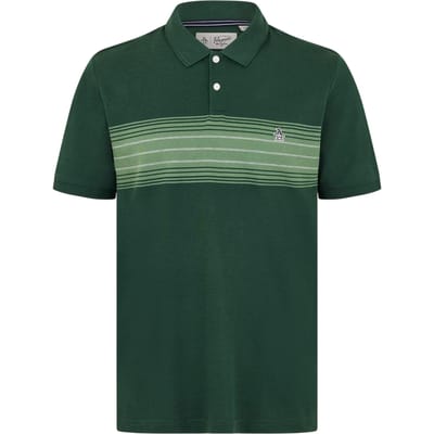 Original Penguin Heren Gestreept Polo Shirt (Groen)