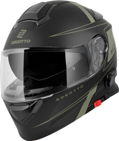 Bogotto H271 Taog Bluetooth Helm Zwart Groen - Helm