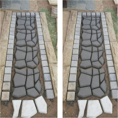Betonvorm Tuinpad - Pad Maker Mal - Tuin Decoratie Maken - Herbruikbaar Duurzaam Plastic - 35x35x3.6cm - Zwart