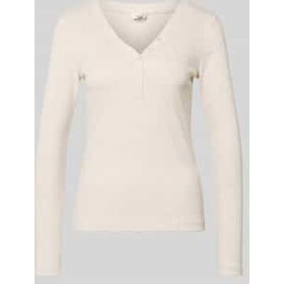 s.Oliver - female - T-shirt met knoopsluiting en zachte ribstof