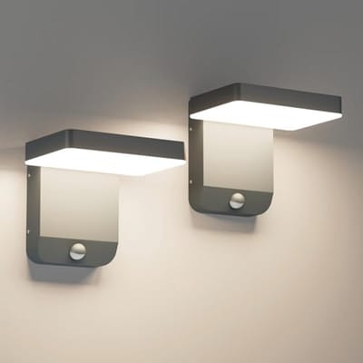 2 Stuks LED Buitenwandlamp met Sensor, 20W, 4000K Neutral Wit, IP65 Waterdicht voor Tuinen, Balkons en Garages
