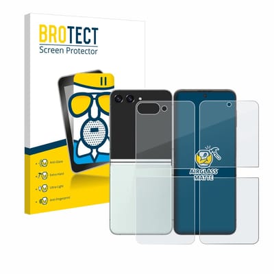 BROTECT - Screenprotector voor Samsung Galaxy Z Flip 5 (Voor+Achter) - Folie Beschermfolie Beschermglas matte