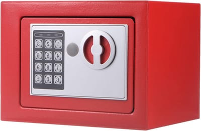 Veiligheid Kluis Brandveilig en Waterdicht met Combinatieslot en Alarmsysteem, Persoonlijke Kluis voor Geld, Documenten en Waardevolle Spullen, Rood