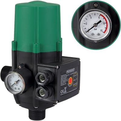 Waterpomp Drukregelaar - Automatische Schakelaar - Constante Waterdruk - Met Drukweergave - 225 x 145 x 12 cm - Groen