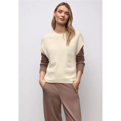 Mouwloze chenille trui