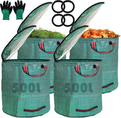 Tuinafvalzakken - Vuilniszakken - Tuin Opruimen - Zelfstaand Model - 4 x 500 Liter - Wit