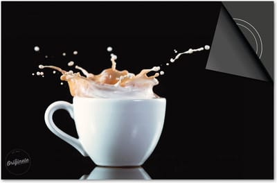 Inductie beschermer 60x60 - afdekplaat inductie mat - Dietrix Kookplaat beschermer - Exclusief - Koffie en Chocola - Koffiekopje Splash