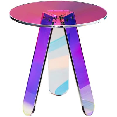 Ronde Iridescent bijzettafel, Acryl bijzettafel, Heldere Regenboog Acryl salontafel voor drankjes, eten, snacks te gebruiken in de woonkamer, slaapkamer en studeerkamer