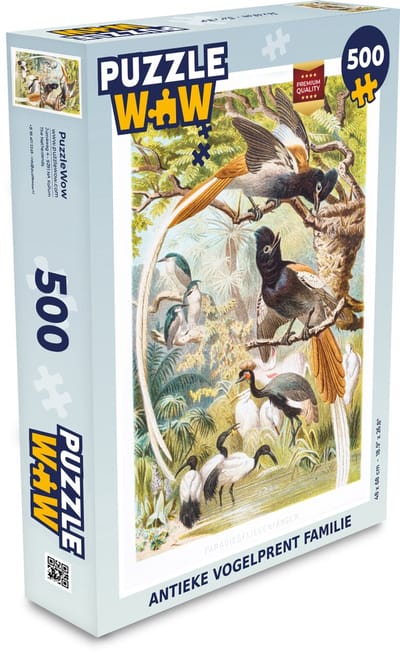 Puzzel Antieke vogelprent familie - Legpuzzel - Puzzel 500 stukjes