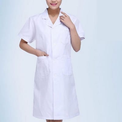 Vrouwen korte mouw witte scrubs labjas medisch dokter verpleegster uniform XL wit