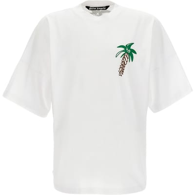 Witte camiseta met palmboom van Palm Angels