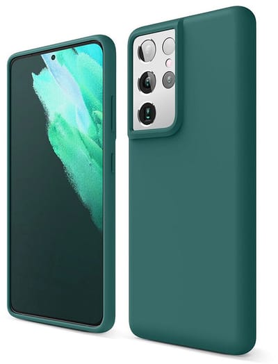 Shop4 - Geschikt voor Samsung Galaxy S21 Ultra - Zachte TPU Backcover - Mat Donkergroen